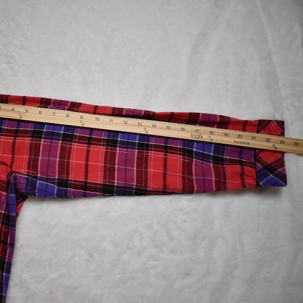 Victorias Secret Flannel Pajama Top Plaid Sz L Tunic Sleep Cabincore Western - Picture 14 of 15